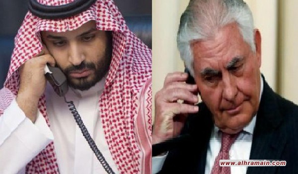 غداة انتقاده الحريات الدينية بالسعودية.. تيلرسون يهاتف نائب العاهل السعودي لبحث العلاقات الثنائية بين البلدين وتطورات الأوضاع في المنطقة