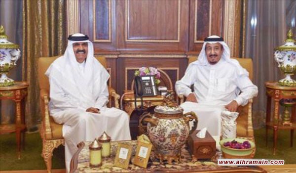 الملك سلمان يلتقي أمير قطر السابق بقصر &ldquo;عرقه&rdquo; بالرياض